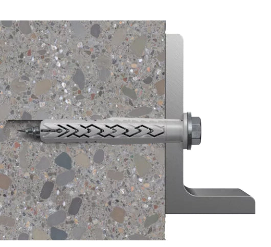 SXRL 10X80 FUS - FISCHER - TASSELLO PROLUNGATO IN NYLON CON MARCATURA CE CON VITE PREMONTATA T.E. FLANGIATA IMPRONTA TORX