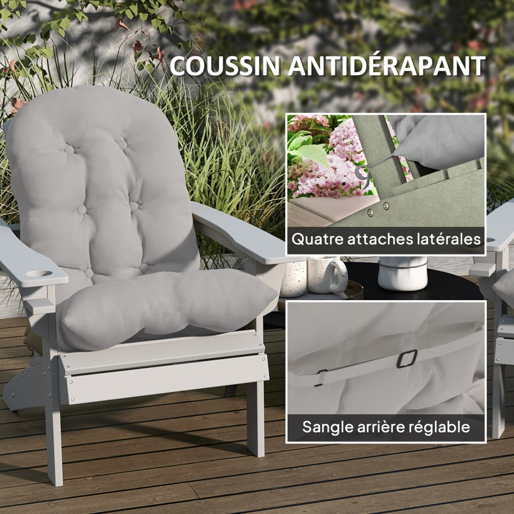 Cuscini per sedie Adirondack ¨C zephmum ¨C 2 pezzi, grigio chiaro