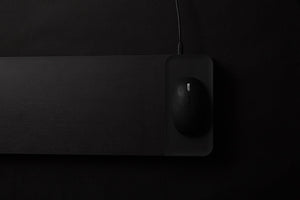 Supporto Monitor da Scrivania 56x20x5,7 cm con Entrata USB e Base di Ricarica Wireless Nero