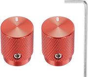 Potenziometri in Alluminio - Regolatori di Volume Universali - Rosso - Per Chitarra e Basso - Set di 2 - 6mm ID