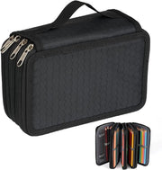 Etui grande, 72 contenitori, etui grande trasportabile impermeabile, etui grande con cerniera e manico per matite colorate, pennarelli e matite grafite (nero)