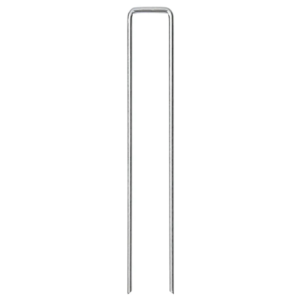 Picchetti da Terra a Forma di U 50 pz 20x3,5 cm Acciaio Zincato 4009366