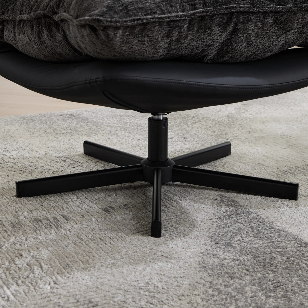 POLTRONA Girevole con schienale regolabile 72x60x44 cm Nero Grigio