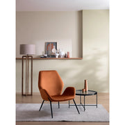 Poltrona rivestita in velluto Gambe metallo verniciato Brandy 73cm X 68cm H 85cm Stones