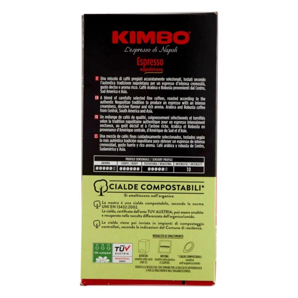 Kimbo espresso napoletano caffe' in cialde multipack 12 confezioni da 18 cialde ciascuna