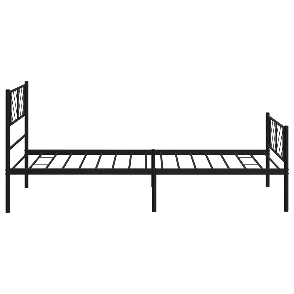 Giroletto con Testiera e Pediera-Struttura Letto Metallo Nero 100x200 cm 396390