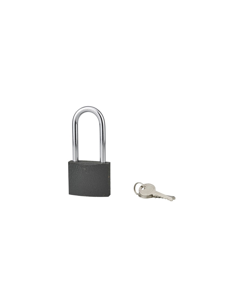 Lucchetto ACERA grigio 60 mm con arco alto 79 mm in acciaio temprato, 3 chiavi – SERRUPRIX