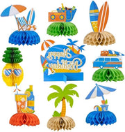 Decorazione da tavola per festa estiva - 9 pezzi decorazione da tavola per piscina - arte decorativa tropicale per vacanza in spiaggia - compleanno festa estiva decorazione da tavola per compleanno