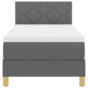 Letto con Box Spring con Materasso e LED Grigio Scuro 80x200 cm Tessuto