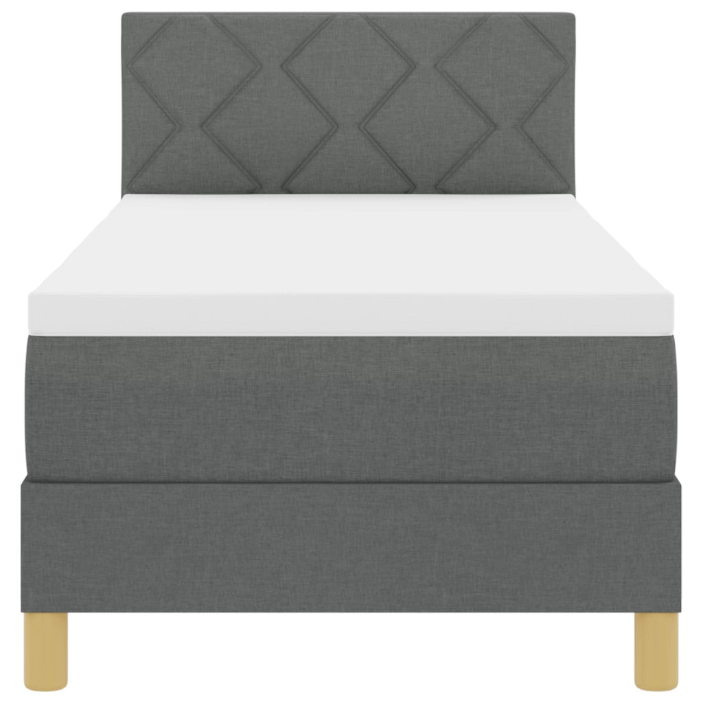 Letto con Box Spring con Materasso e LED Grigio Scuro 80x200 cm Tessuto