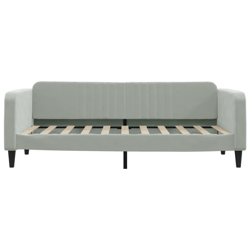 Letto da Giorno Grigio Chiaro 100x190 cm in Velluto