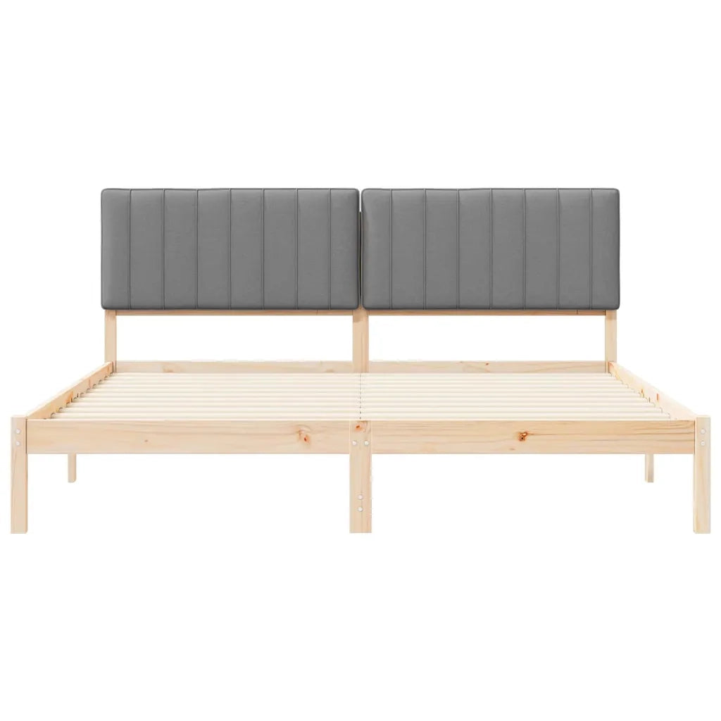 Letto con Testiera Rivestita Grigio chiaro 180 x 200 cm