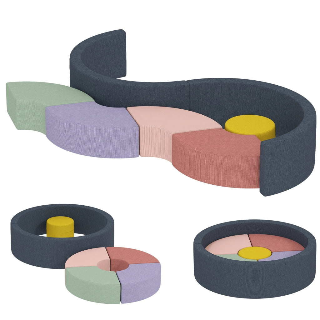 Tappeto motricita' bebe' 7 pezzi con copertura lavabile ¨C zephmum ¨C 107x107x30 cm multicolore