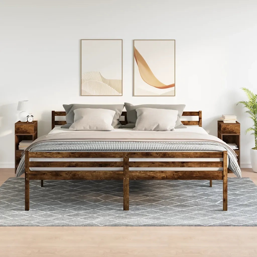 Comodini 2 pz con Cassetto Rovere Fumo 25x31x66 cm 858623