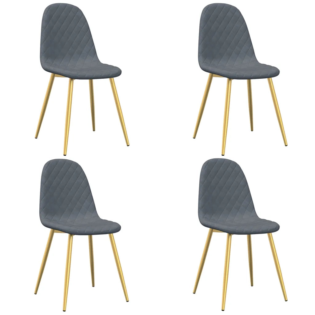 Sedie da Pranzo 4 pz Grigio Scuro in Velluto 325680