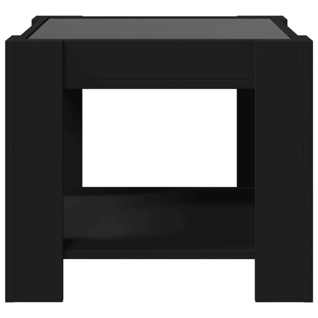 vidaXL Tavolino Salotto con LED Nero 53x53x45 cm Legno Multistrato
