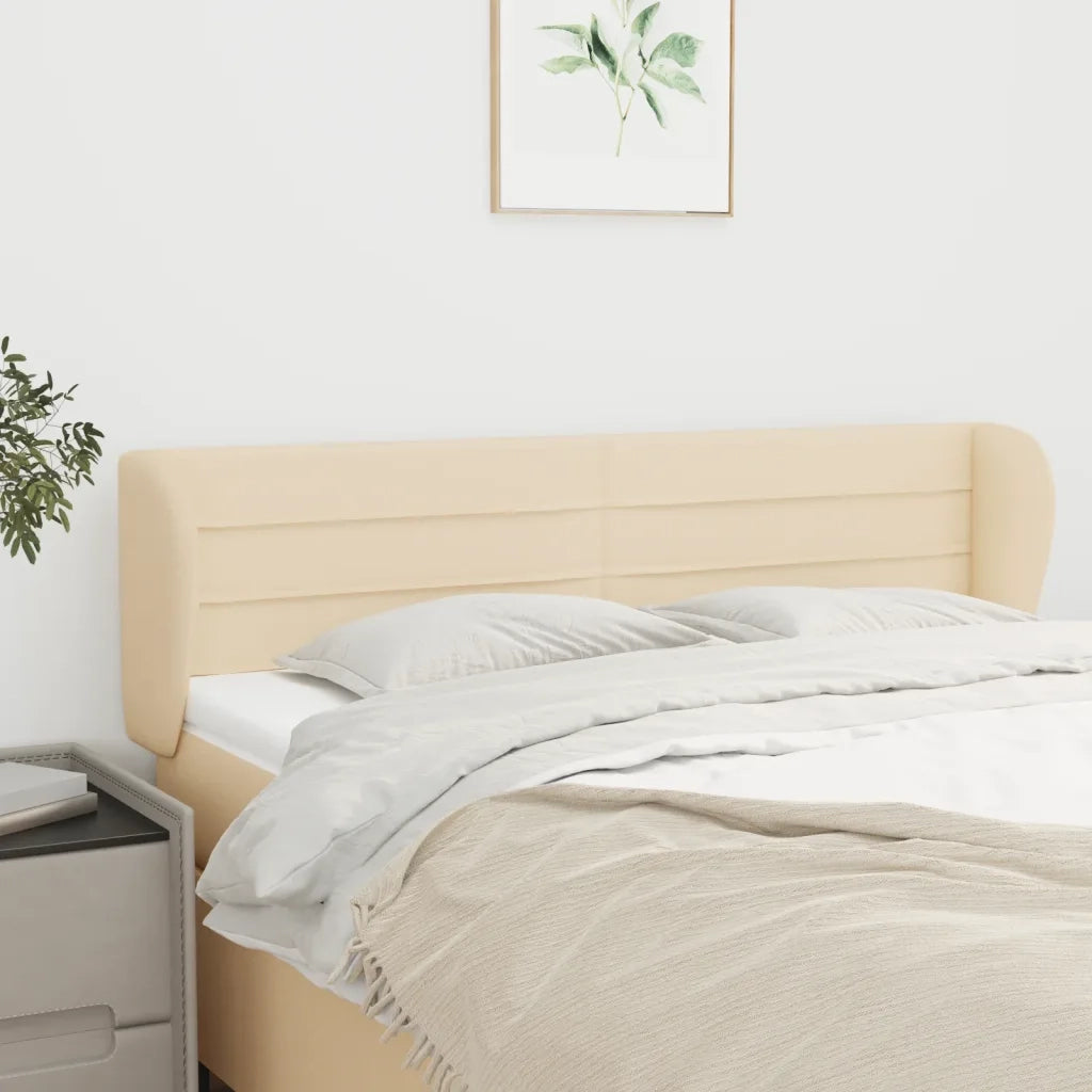 Testiera ad Orecchio-Testata con Orecchie Crema 147x23x78/88 cm in Tessuto 317128