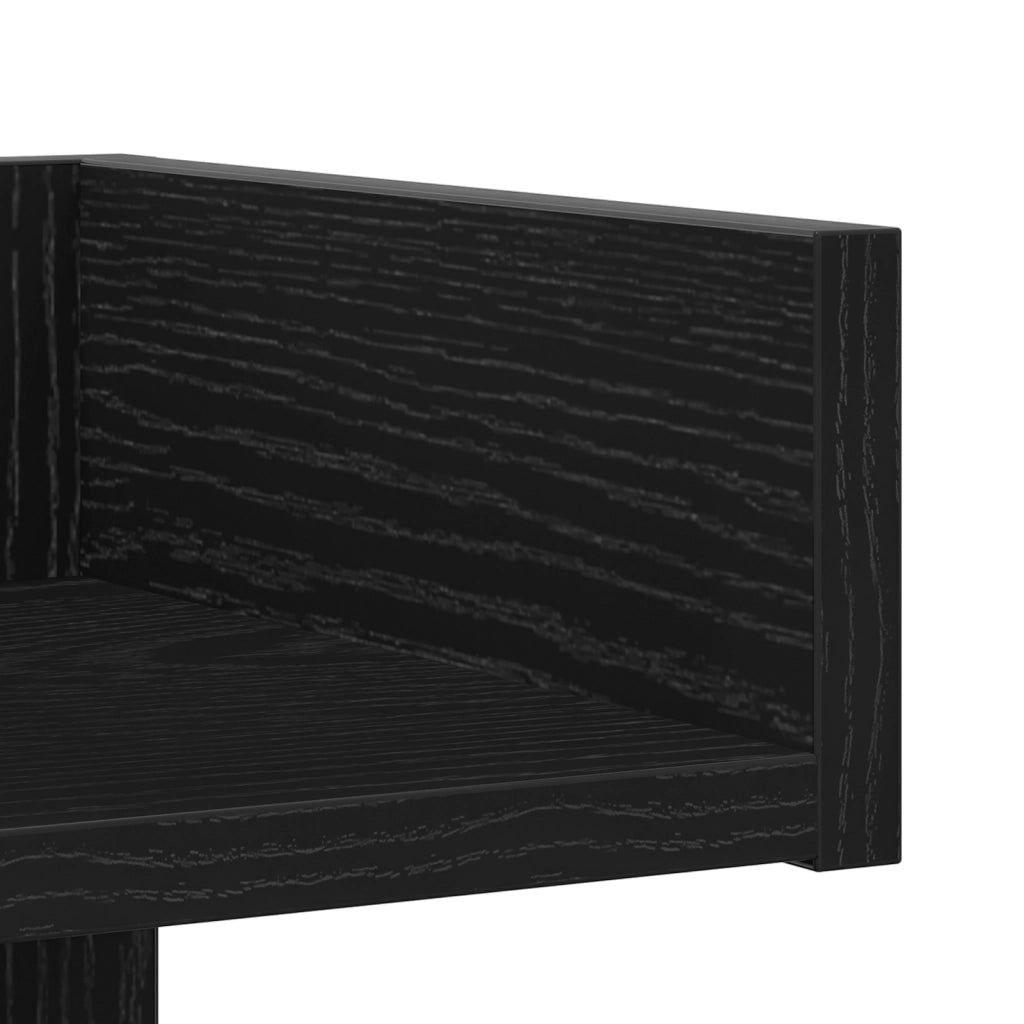 Libreria  Nera in Rovere 48x25,5x140 cm in Legno Ingegnerizzato