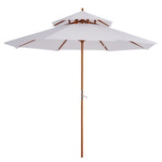 Ombrellone da giardino rotondo in legno ¨C zephmum ¨C bianco 2.7x2.6 m