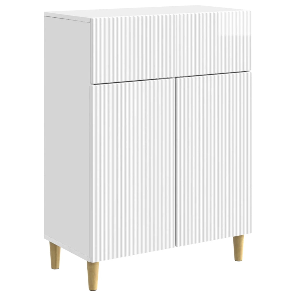 Credenza Bianco Lucido 66 x 34,5 x 90 cm Legno ingegnerizzato 894639