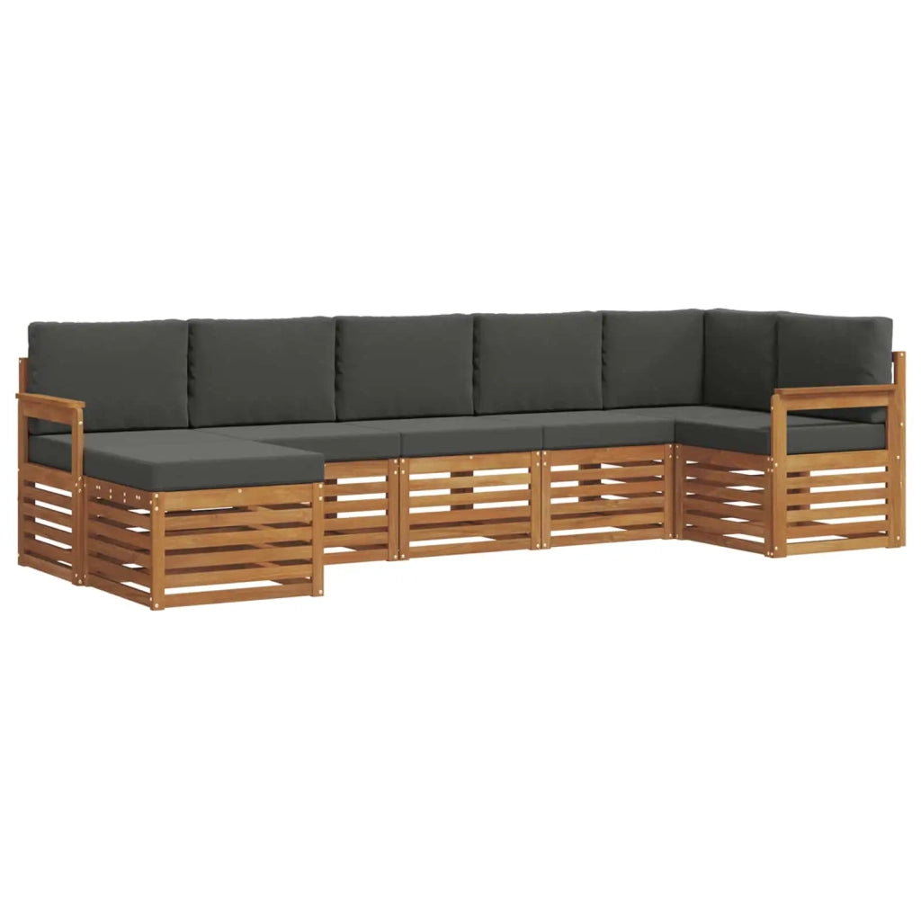 Set divano sezionale con cuscino 7 pcs Naturale e Antracite