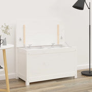 Panca-Sgabello Bianca 80x41x77 cm in Legno Massello di Pino