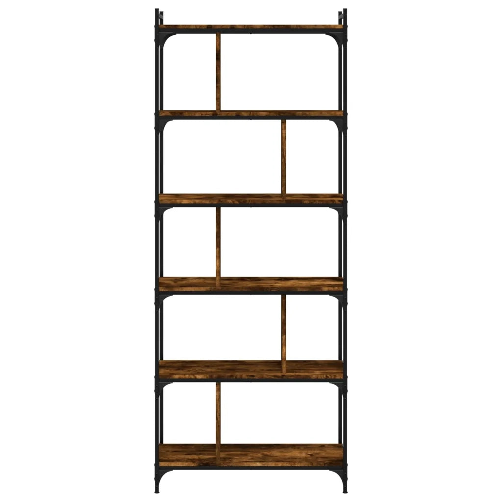 Libreria Rovere Fumo 6 Ripiani 76x32x192 cm Legno Multistrato 833947