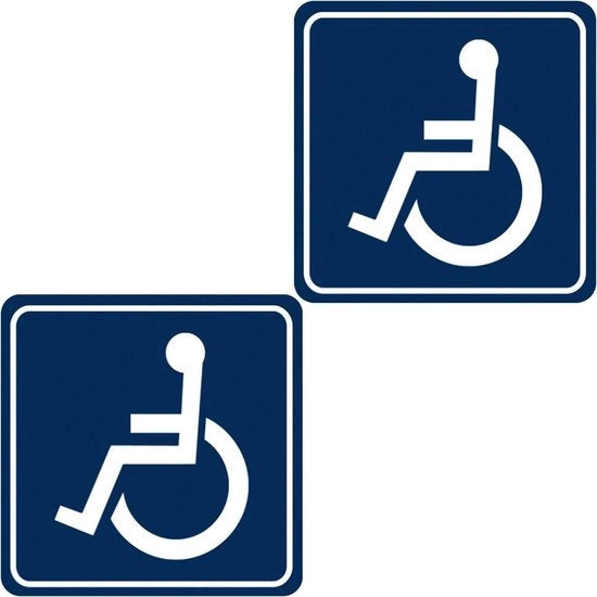 Dispositivo di accesso per persone con disabilità | 2 pezzi | Etichetta di sicurezza per la barriera di accesso - Blu | Parcheggio per disabili | Accessori per veicoli