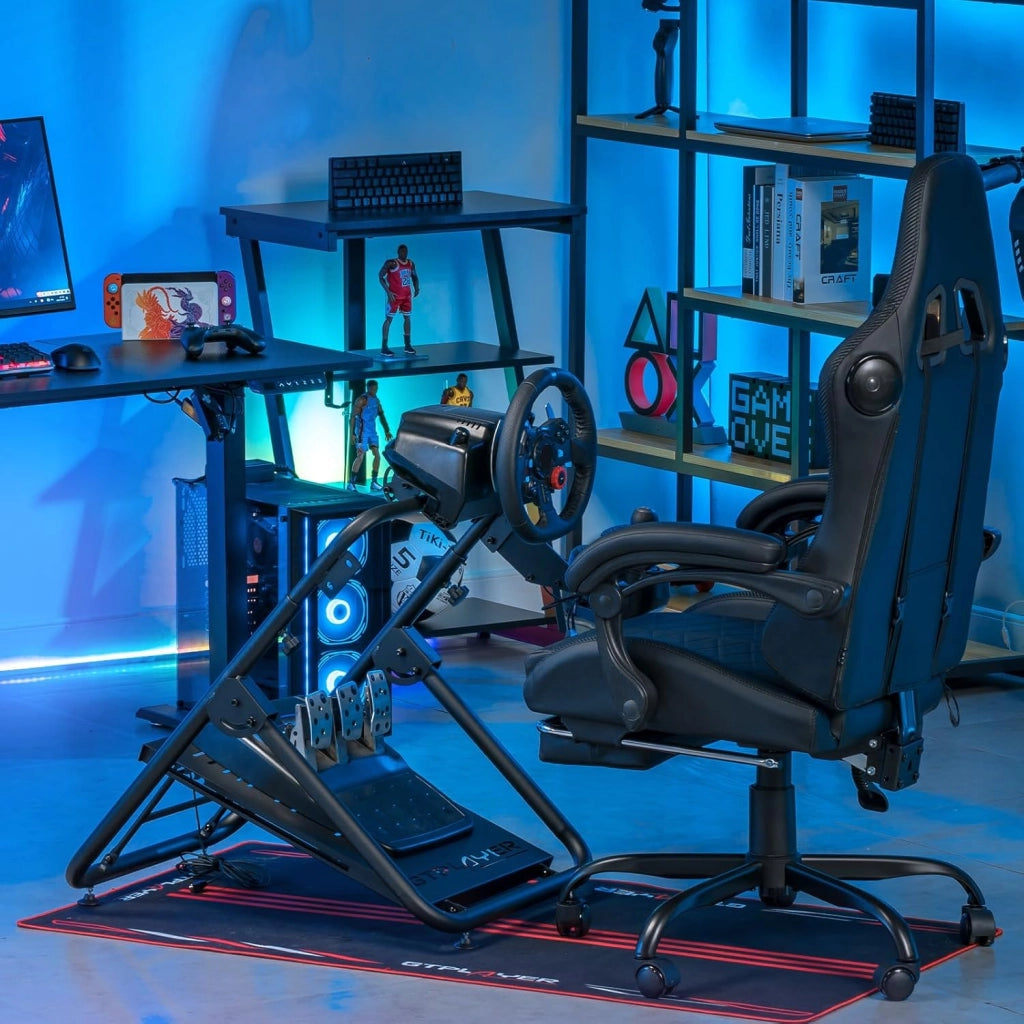 Sim Racing Supporto per volante per G920 G29 G25 G27 G923 T300RS con supporto per leva del cambio, regolabile in altezza e angolazione