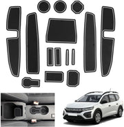 Pavimenti Antiscivolo per Dacia Jogger Hybrid/Extreme 2022-2024 2025, Pavimenti in Gomma per Jogger 2024, Pavimenti per Console Centrale, Pavimenti per Deur, Accessori per Dacia Jogger (Bianco)
