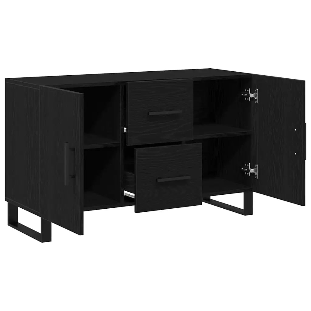 Credenza Rovere Nero 100 x 36 x 60 cm Legno multistrato 862960
