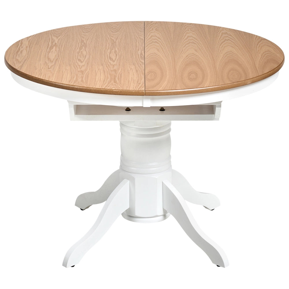 Tavolo da pranzo allungabile in legno di frassino chiaro 106/150 cm stile retrò vintage