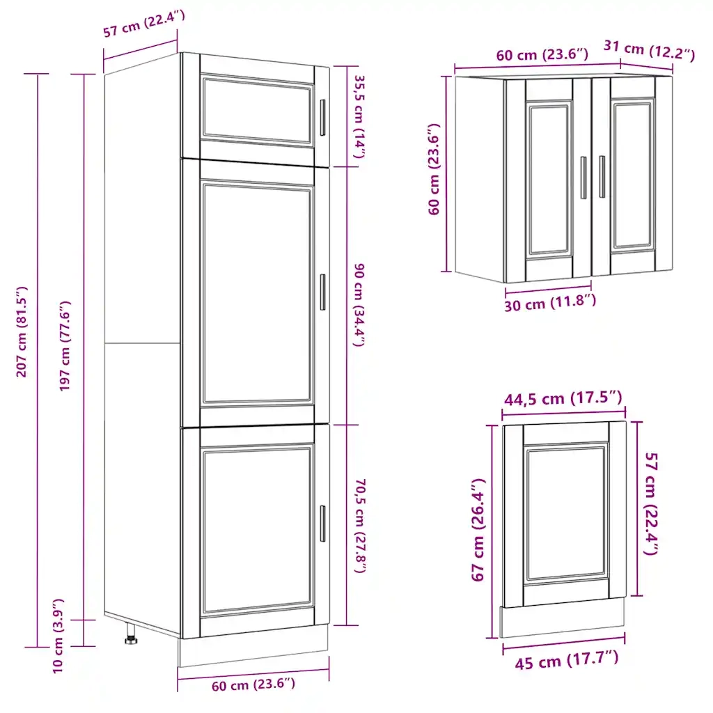 vidaXL Set Mobili da Cucina 8 pz Porto Rovere Sonoma in Truciolato