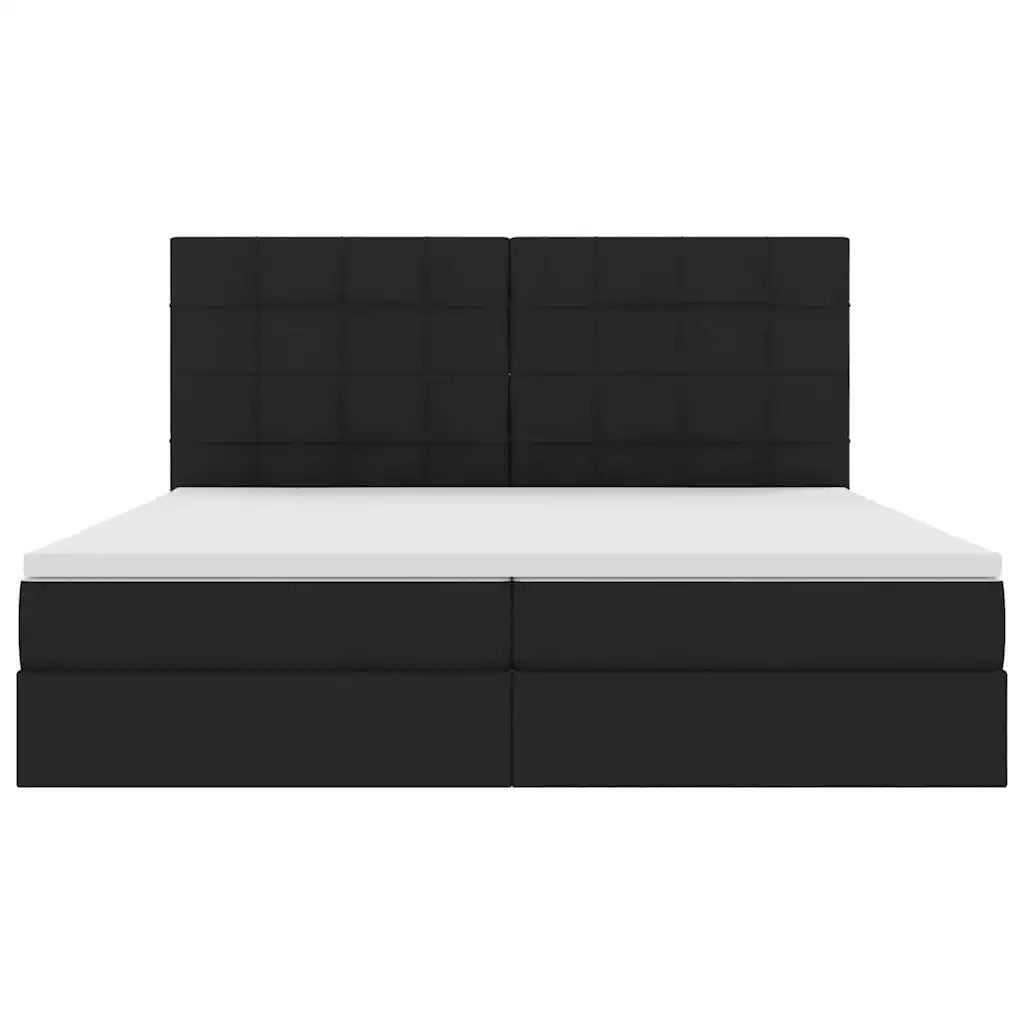 Letto con contenitore e materasso Nero 200 x 200 cm Poliestere