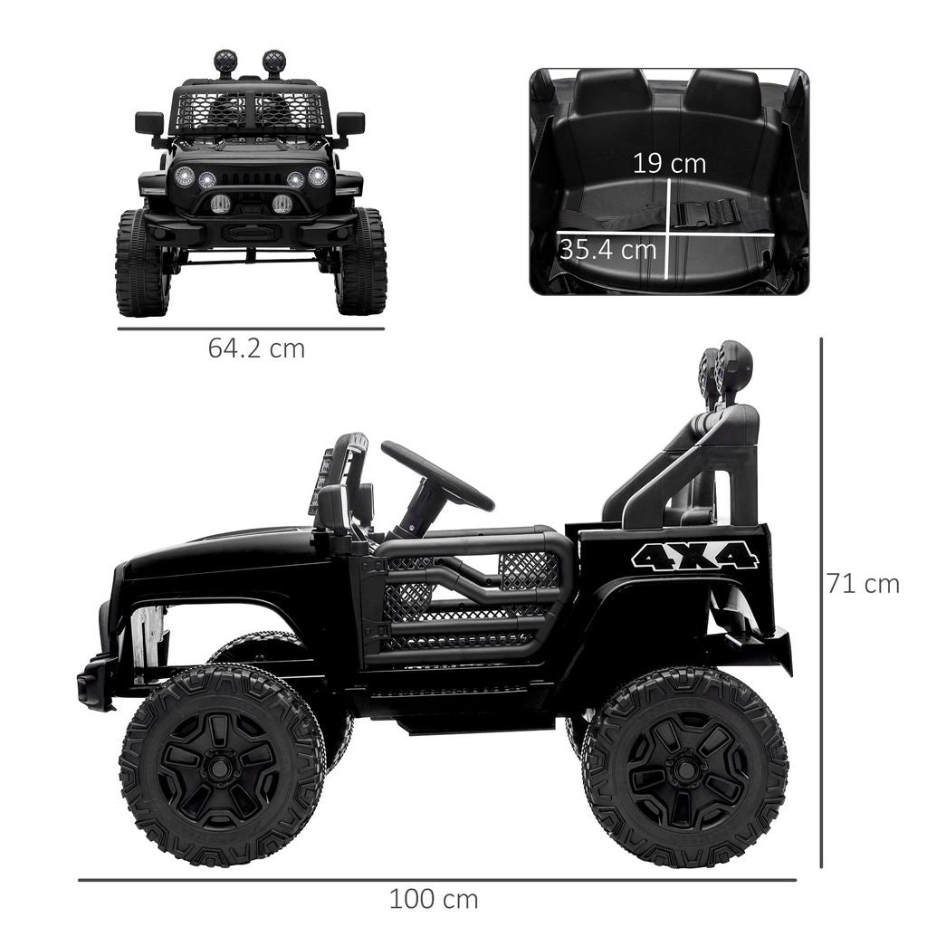 MACCHINA ELETTRICA PER BAMBINI 12V CON TELECOMANDO E GUIDA MANUALE COLOR NERO