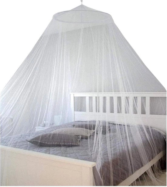 Tenda per due persone 25x12 m - Rete antizanzare Rete antimosche - Copertura per letto da campeggio Ombrellone per letto da viaggio - Bianco