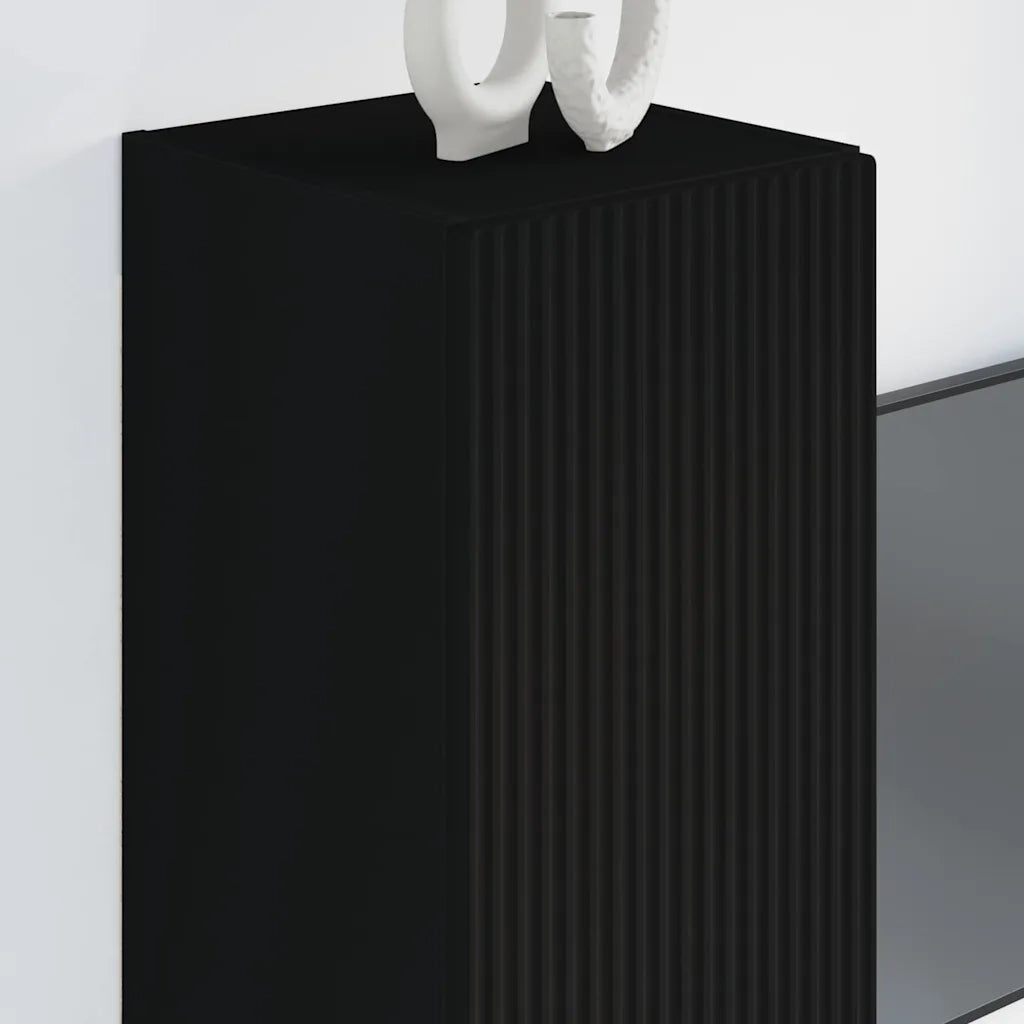 Mobile TV da parete 2 pcs Nero 30 x 31 x 80 cm 892292