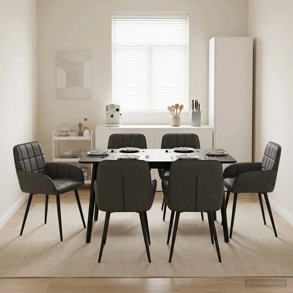 Sedie da pranzo 6 pcs Similpelle Nero 56,5 x 50 x 86 cm 3428189