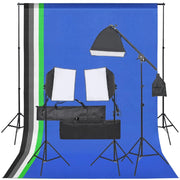 Kit per studio fotografico con illuminazione e fondale nero 02_0042418