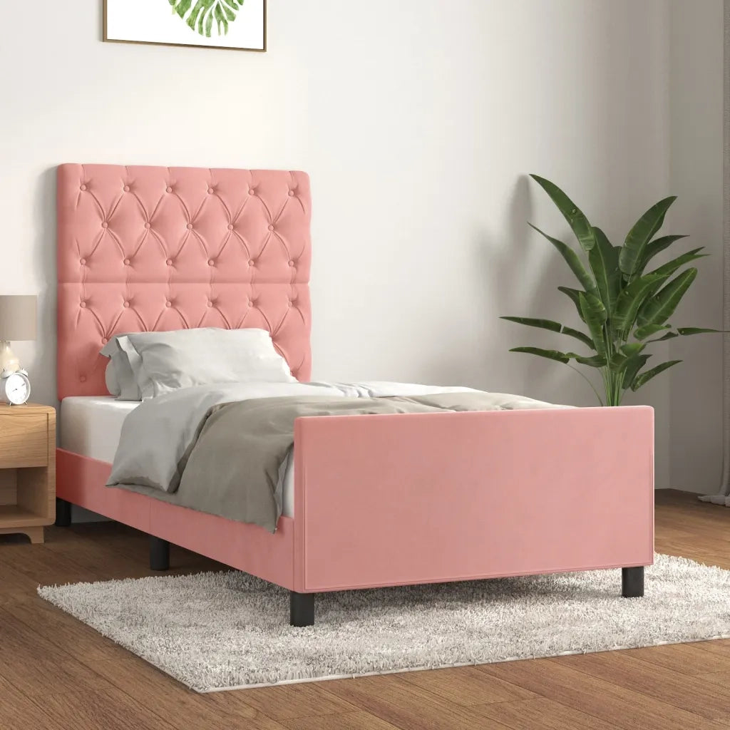 Giroletto con Testiera Rosa 80x200 cm in Velluto cod mxl 63597