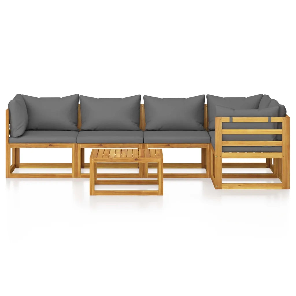 Set Divani da Giardino 6 pz con Cuscini in Massello di Acacia 3057625