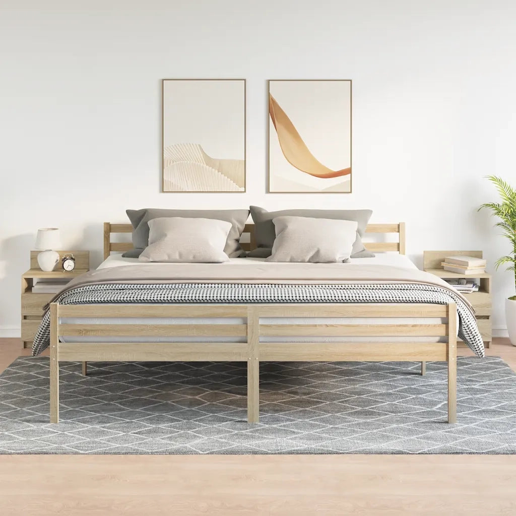 Comodini 2 pz con 2 Cassetti-Set di 2 Tavolino da notte Rovere Sonoma 40x33x60 cm