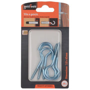 Trade Shop - Set 6 Pezzi Viti Vite A Gancio Ganci 3.8 X 65 Mm Con Filettatura Per Legno 90730 -