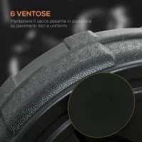 Punching Ball da Terra con Base Riempibile e Ventose, Altezza Regolabile da 145-180 cm, Nero