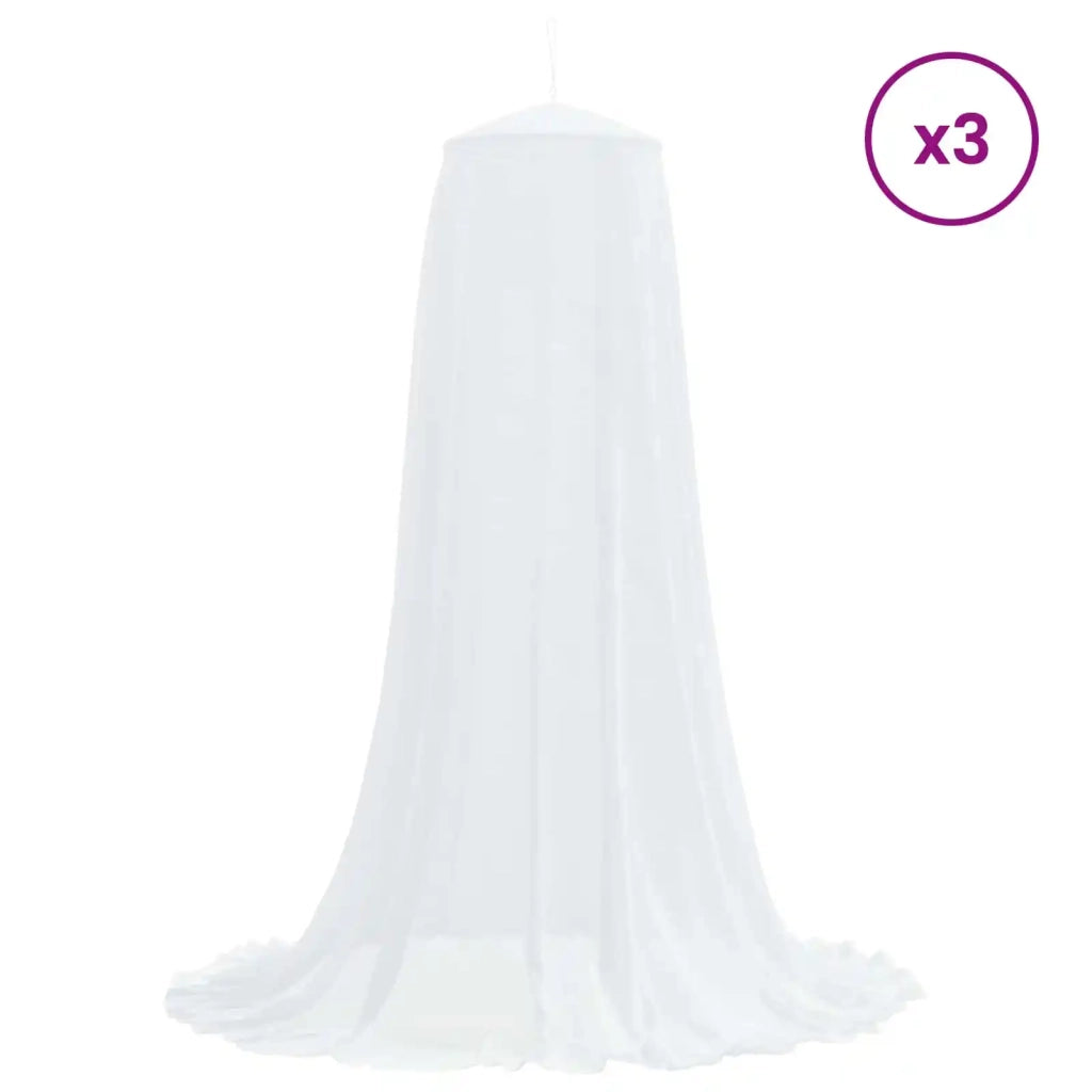 Zanzariera per letto 156 maglia 3 pcs Bianco Poliestere