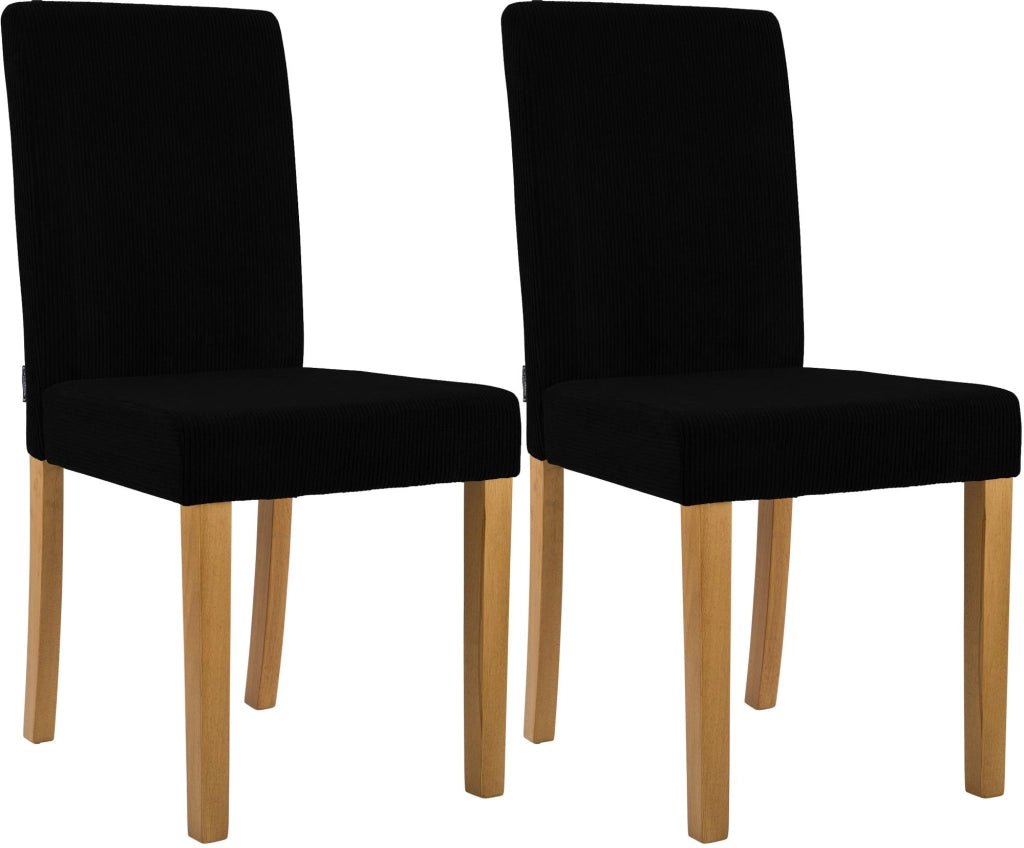 Set di 2 sedie per sala da pranzo Ina Cord anticate chiare 5