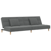 Divano letto | Sof¨¤ letto | Letto singolo a 2 Posti con 2 Cuscini Grigio Scuro in Tessuto