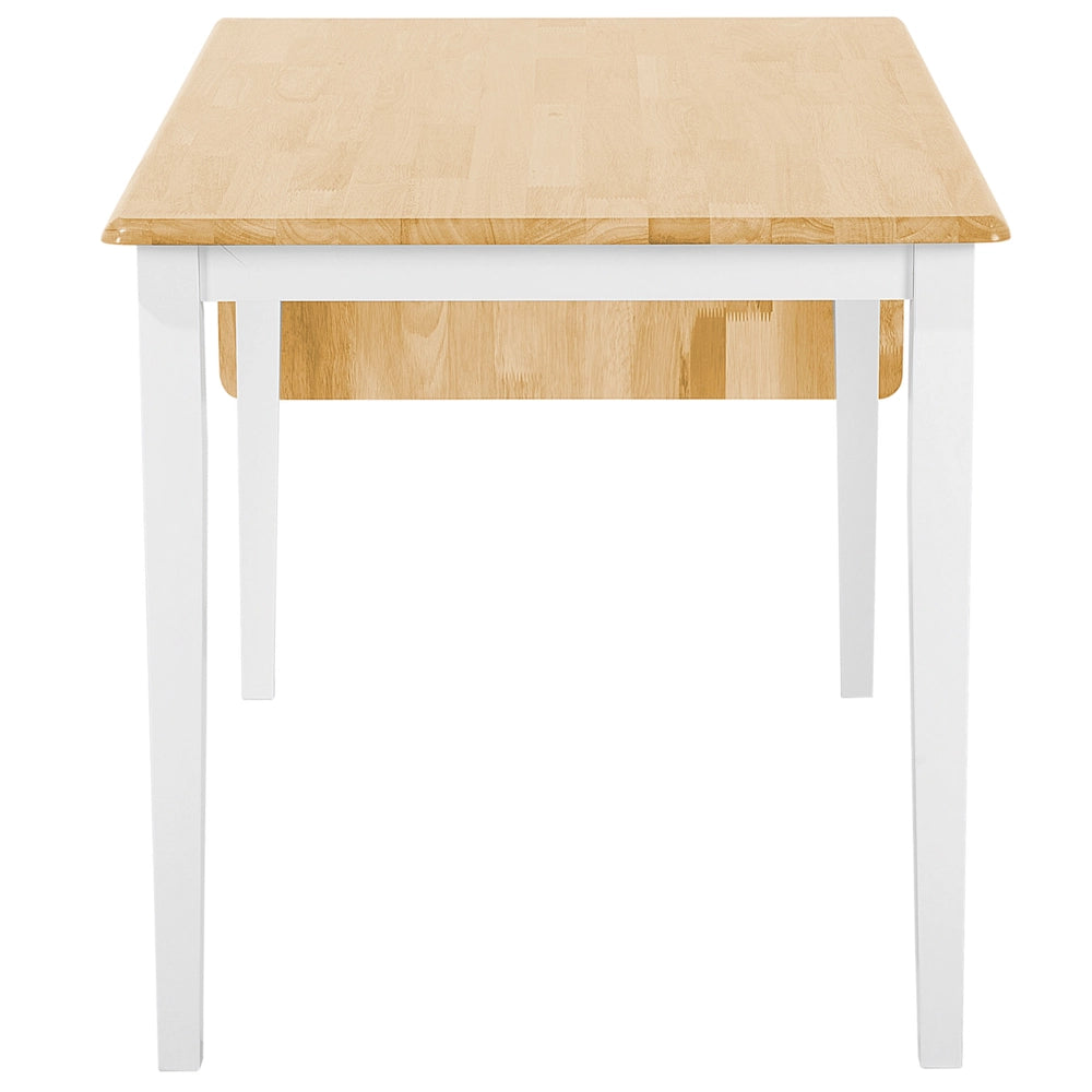Tavolo da Pranzo in marrone chiaro Allungabile Gambe Bianche 75 x 119 cm sala da pranzo