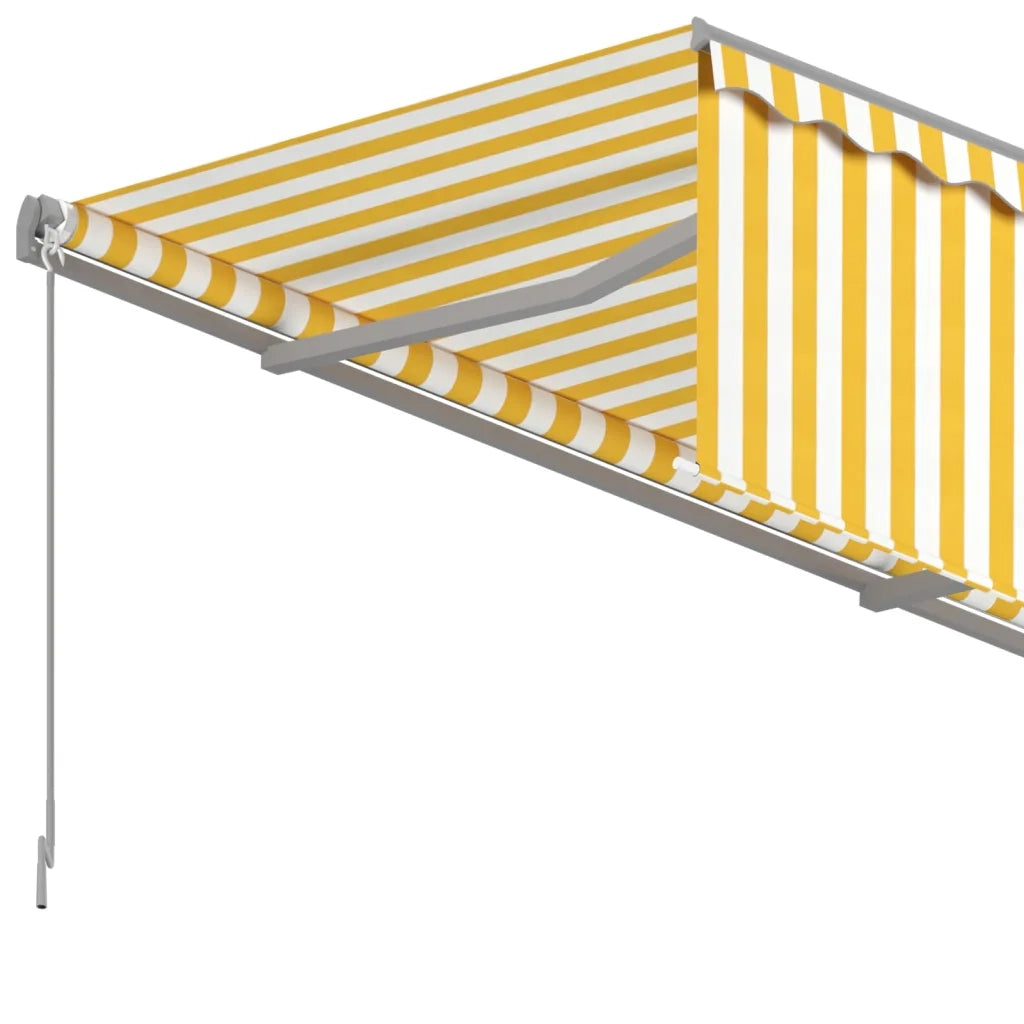 Tenda Retrattile Automatica con Parasole 5x3m Gialla Bianca 3069468