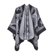 Sciarpa/stola da donna, elegante mantellina calda con spacco